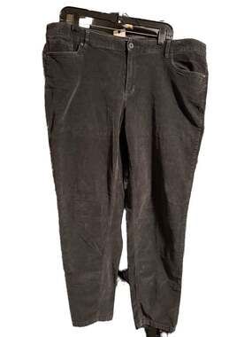 Liz Claiborne Woman Black Classic Fit Skinny Corduroy Pants Size 18W
